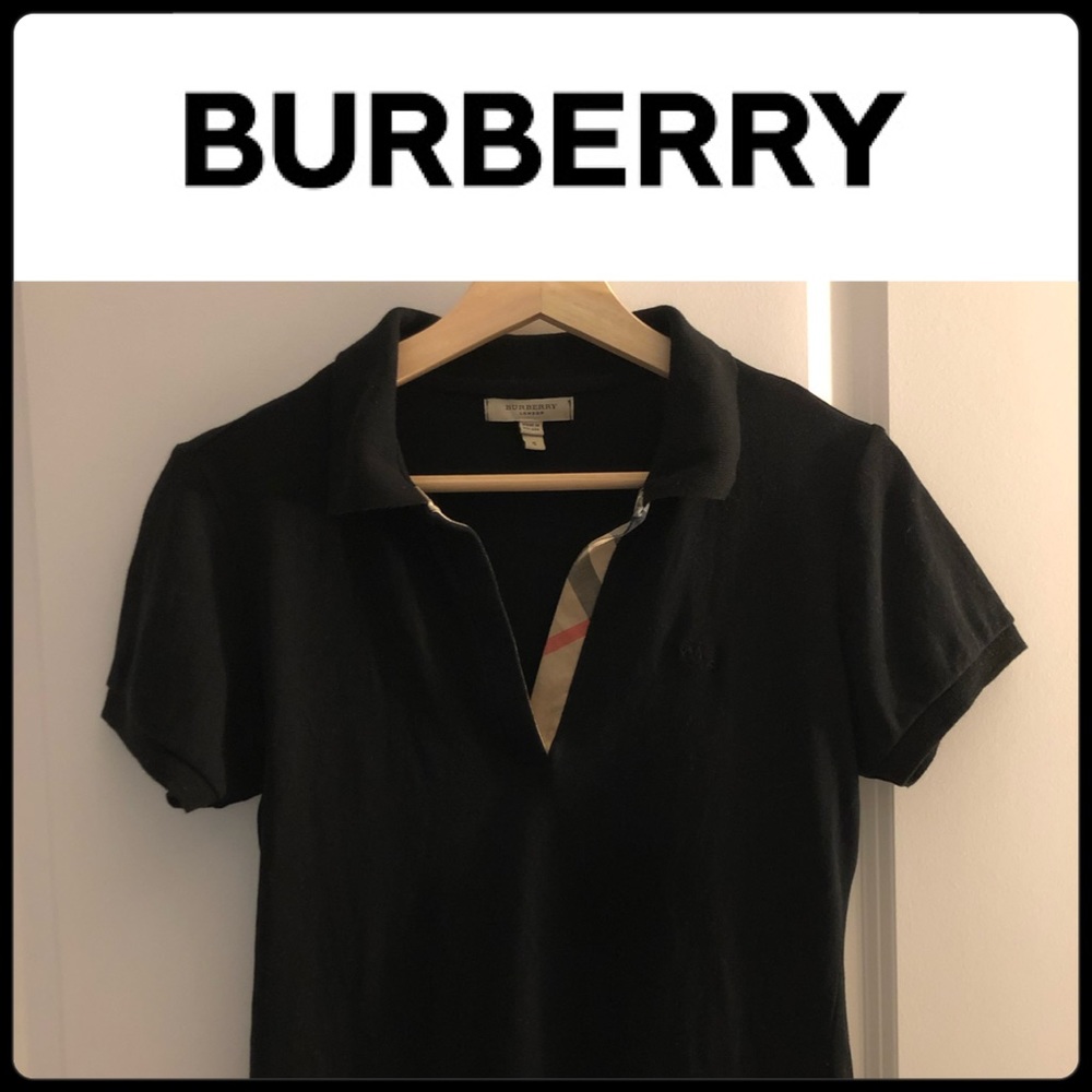BURBERRY Short Sleeve Solid Black || Sz. S